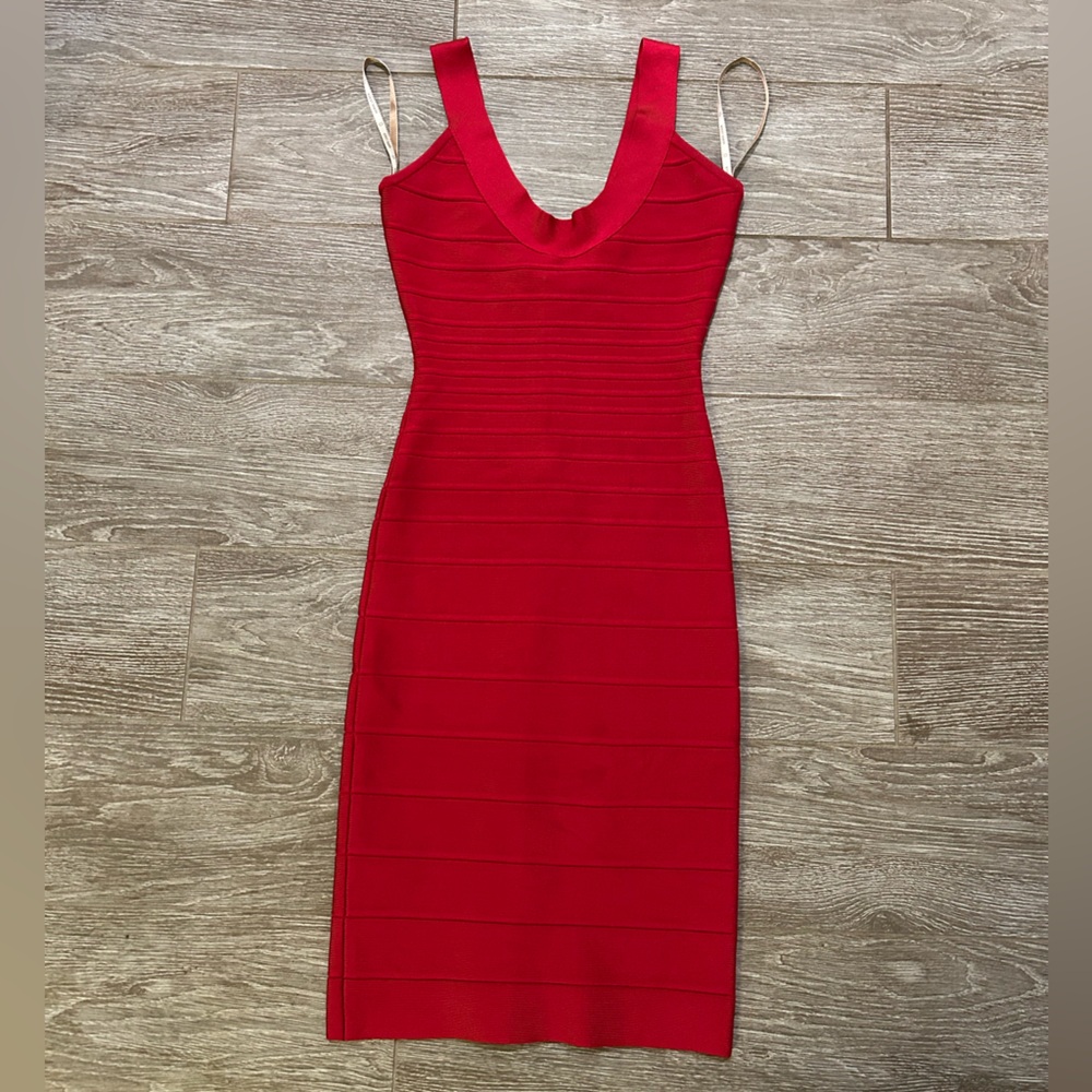 Herve Leger Vibrant Red Body-con Mini Dress